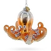 Bright Octopus Blown Glass Christmas Ornament