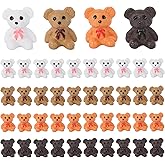 Mini Bear Figurines, BENOSPACE 20Pcs Resin Animal Statue Ornaments Tiny Potted Home Cake Decor Bear DIY Crafts Accessories Garden Herd of Flat Back Cattle Fairy Outdoor Moss Micro Landscape Decoration