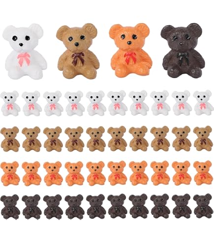 80pcs Luminous Resin Baby Bears - 0.71 Inch Miniature Colorful Bears For Crafts & Decor