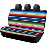 TaoYTao Universal Mexican Serape Blanket Stripes Back Bench Seat Cover with Elastic Band, Sweat Waterproof Rear Seat Accessories for Automotive Vehicle, Dog Protector for Halloween Thanksgiving