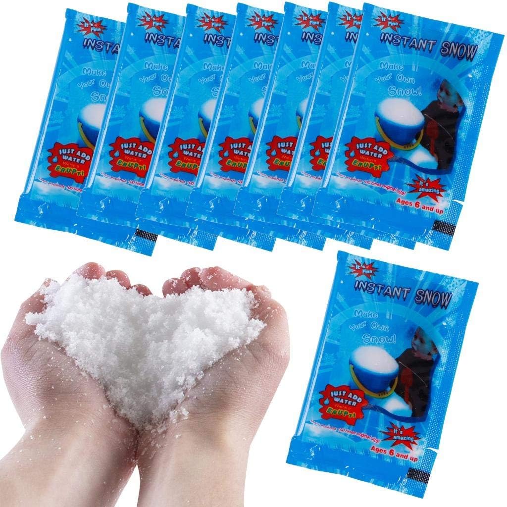 Artificial Snow - IYSHOUGONG 10 Packs Artificial Snow Powder Magic Instant Snow Simulation Snow Absorbent Polymer Fluffy Snow Christmas Wedding Decor Prop