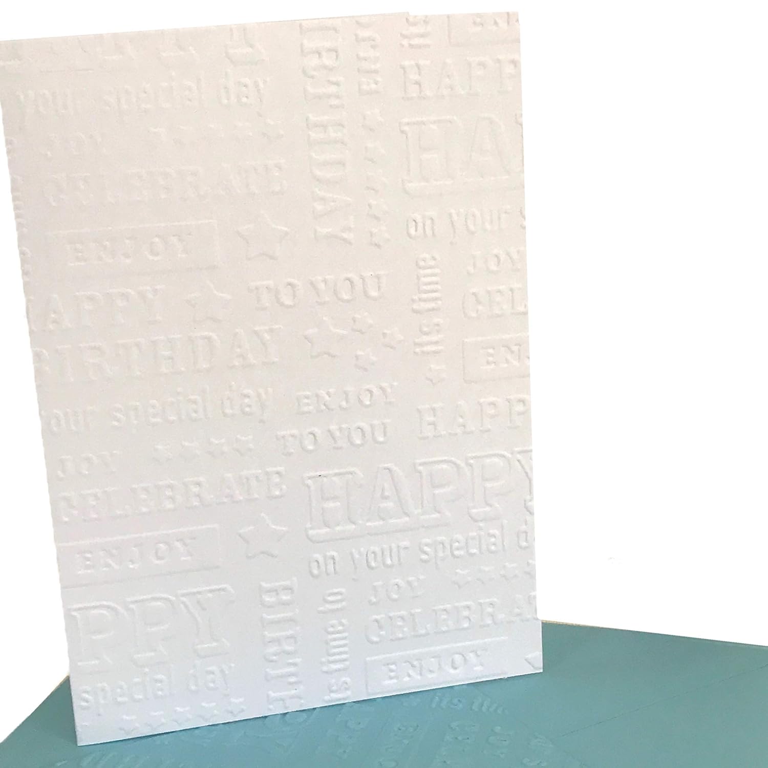 happy birthday blank cards pack of 6 white embossed