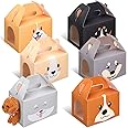 Fainne 24 Pcs Party Favors Boxes Foldable Treat Gift Boxes Candy Goodie Cases Decorations Adopt Pet Gift for Birthday Wedding Bridal Shower Party Favors(Cute Dog)
