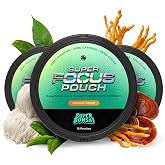 SuperBonsai Super Focus Pouch &ndash; Nootropic Focus Pouches with Alpha GPC, L-Theanine, Lion&rsquo;s Mane, Cordyceps &amp; Reishi &ndash; Nicotine-Free Brain Support for Mental Focus &amp; Productivity &ndash; 3-Pack