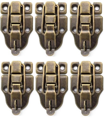 HAJXZH Vintage Toggle Hasp Latches (2 Pack) - Antique Style Metal Buckle Lock For Jewelry Box, Cabinet, Toolbox - Silver - View #8