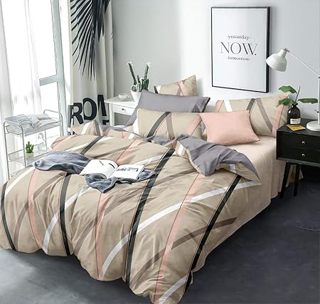 Magnetic Shadow King Size Bed Cotton Elastic Fitted Bedsheet with 2 Pillow Covers 240 X 260