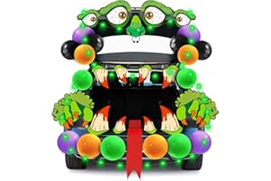 BAYSING Halloween Trunk or Treat Car Decoration Kit with Eyes, Teeth, Balloons, and Tongue for Car Garage Door Entryway Archway, Cute 3D Monster Face Car Stickers for Halloween Decorations Indoor Outdor