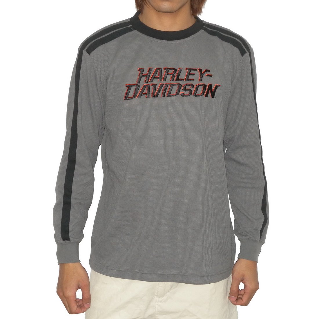 Mens Harley Davidson Motorcycles Racing Long Sleeve Jersey Shirt Grey