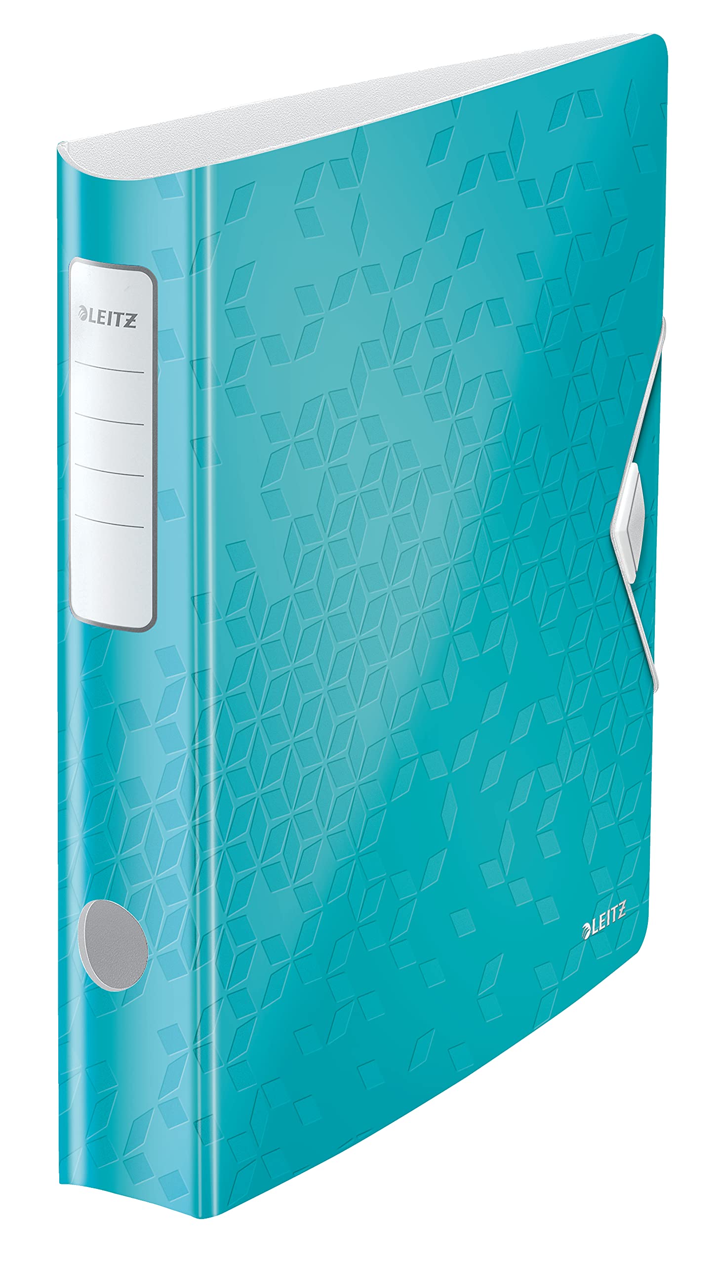 Leitz Lever Arch File, Ice blue, A4, Curved spine 50mm width, Elastic fastening, Light polyfoam, WOW Range, 11070051