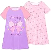 Beinou Girls Nightgowns Toddler Princess Nightgown Sleepwear Night Gowns Sleep Dress 2Pcs for Kids Girls 2-9 Years