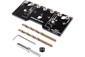 Shelf Pin Jig, 6mm Cabinet Adjustable Shelf Jig Drill Guide, 1/4 Inch Aluminum Alloy Shelf Pin Drilling Jig Drill Guide for S