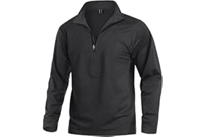 KEFITEVD Men's Quarter Zip Pullover Fleece Lined Long Sleeve Golf Shirt 1/4 Zip Sweatshirts Thermal Winter Sweaters