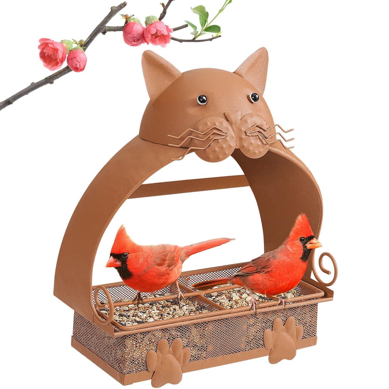 MLEPXBO Metal Window Bird Feeder with Strong Suction Cups, Durable Outdoor Bird Feeder, Easy Clean and Fill, Small Birds, Garden Decoration, Wild Bird Watching Gift