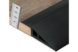 BNELL Carpet & Floor Edging Trim Strip,Self Adhesive-PVC Floor Transition Strip,Threshold Transitions Suitable for Threshold Height Less Than 15mm (6.56FT_Black)