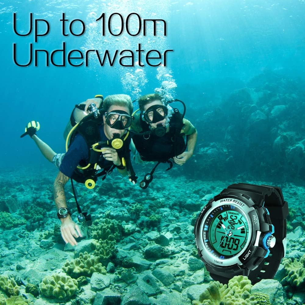 10 ATM Underwater Luminous Sports Diving Watch with Alarm and ...