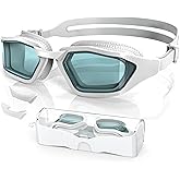 Greatever Sleek Swim Goggles Unisex-Adult, UV400 Protection Swimming Goggles, HD Wide View Goggles, Anti Fog No Leakage