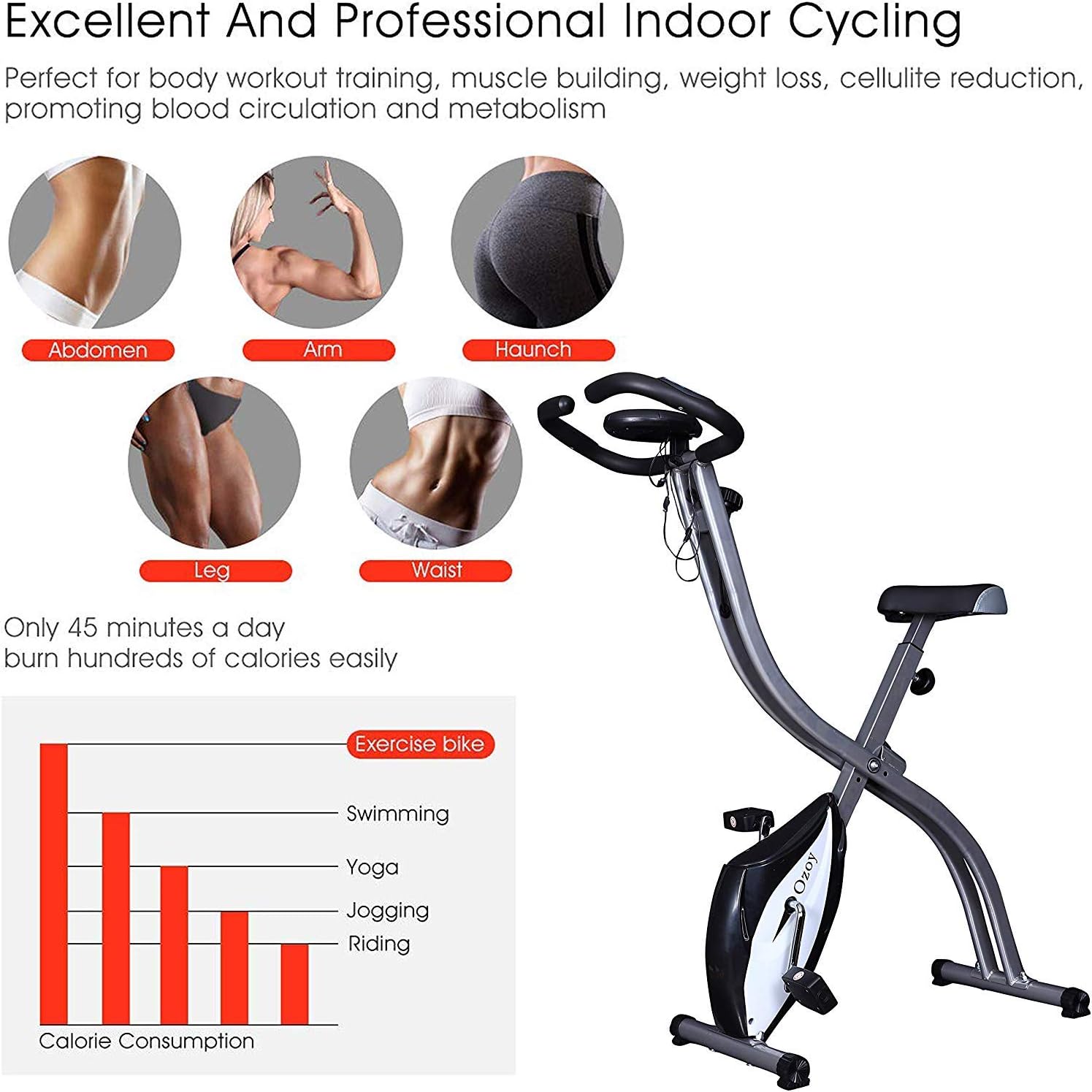 Yozo Pedal Exerciser LCD Counter Exercise Bike Indoor Fitness Resistance Home Gym