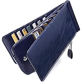 Huztencor RFID Wallet Women Large Size Bifold Multi Card Wallet Case with Zipper Pocke Credit Card Holder for Women | Credit Card Holder, RFID Blocking