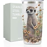 Onebttl Meerkat Gifts for Meerkat Lovers, 20oz Stainless Steel Tumbler with Lid and Straw, Best Meerkat Gifts for Best Friend, Christmas, Birthday
