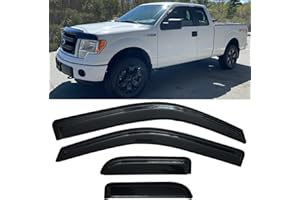 TONOYTIM Side Window Visor Vent Guard Shade Sun Rain Guards Wind Deflectors for Ford F150 2004-2014 Super/Extended cab, 4PC-Set 94738