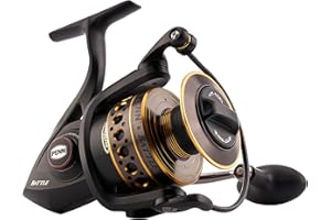 PENN Battle Spinning Reel Kit, Size 5000, Includes Reel Cover and Spare Anodized Aluminum Spool, Right/Left Handle Position, HT-100 Front Drag System