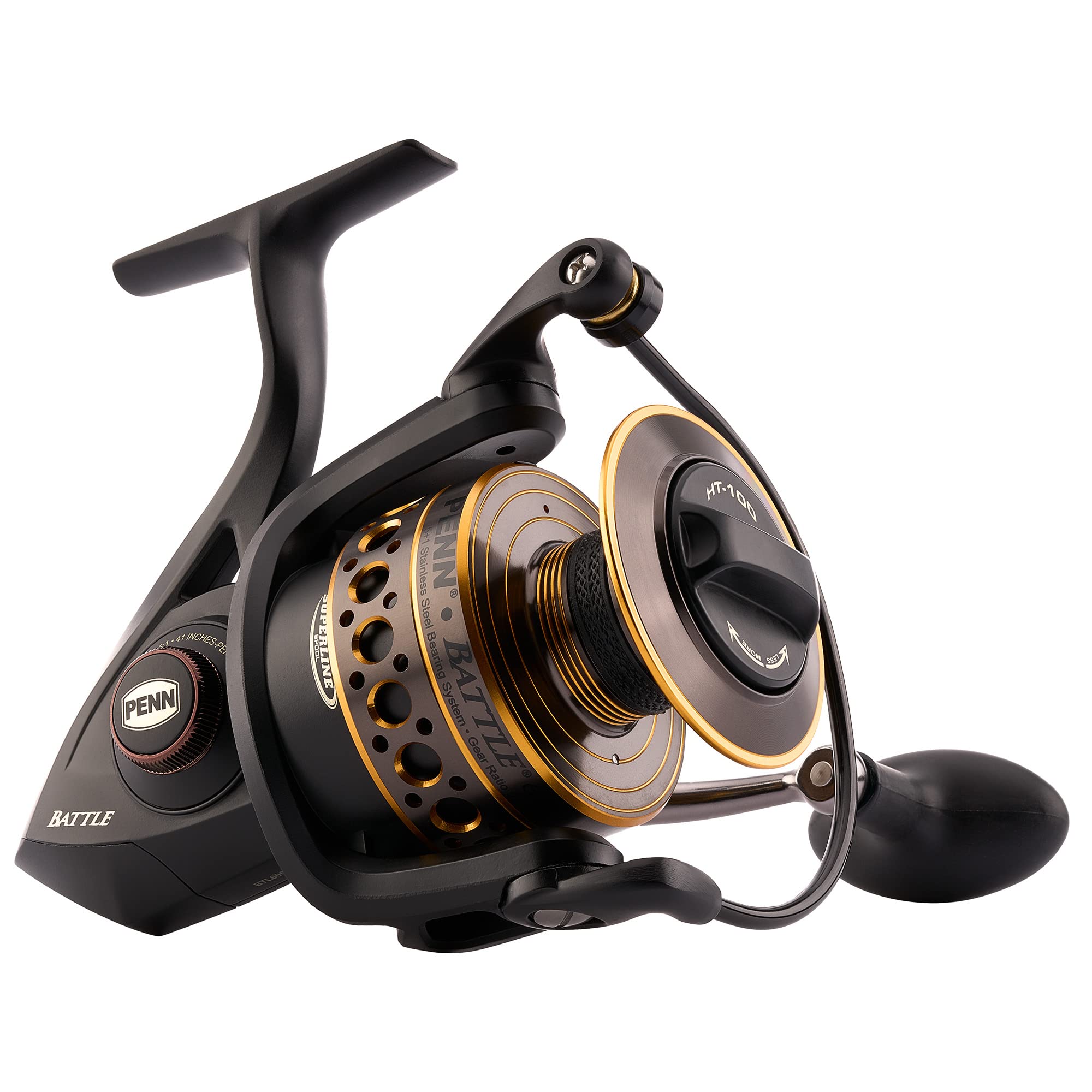 PENN Battle Spinning Fishing Reel, Black, 6000