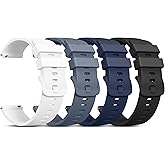 Vanjua 20mm Watch Bands Quick Release Replacement Wristband, 4 Pack Soft Silicone Waterproof Sport Straps Band for Men Women
