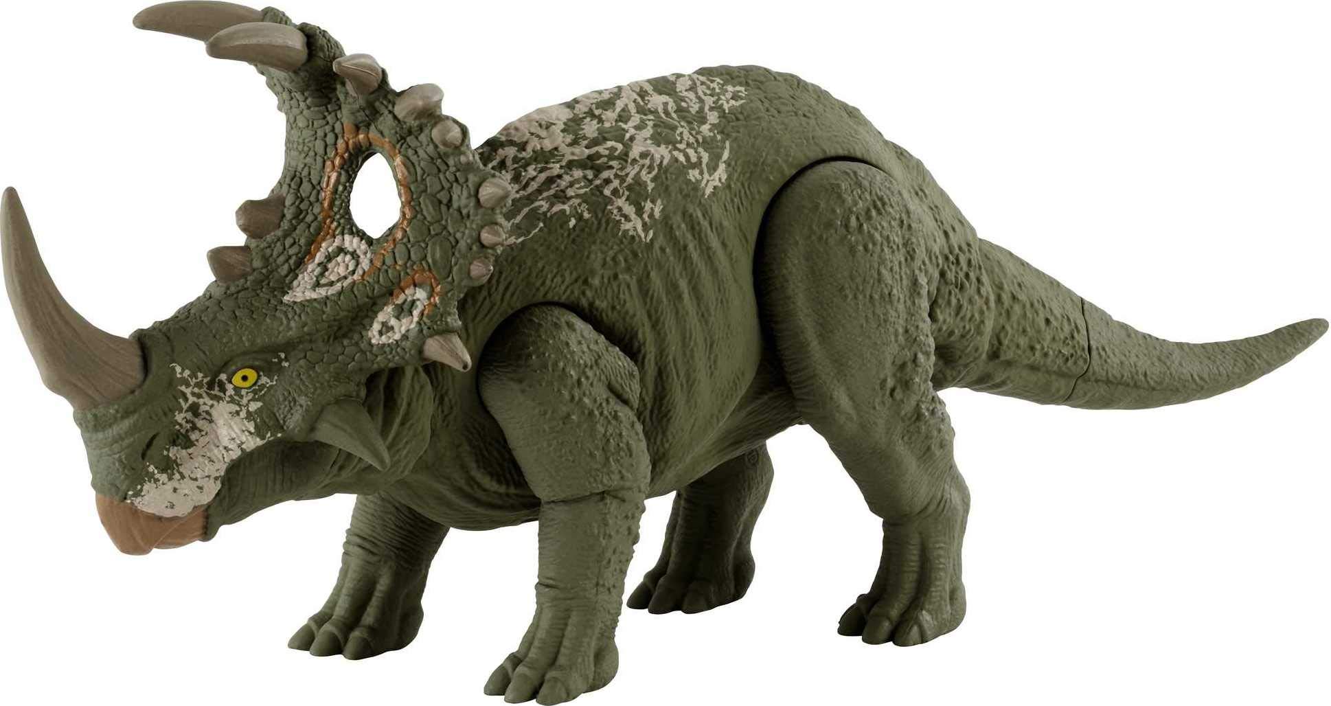 Jurassic World Toys Figura de dinosaurio de tamaño mediano Sound Strike, acción de impacto, sonidos, articulaciones móviles, a partir de 4 años