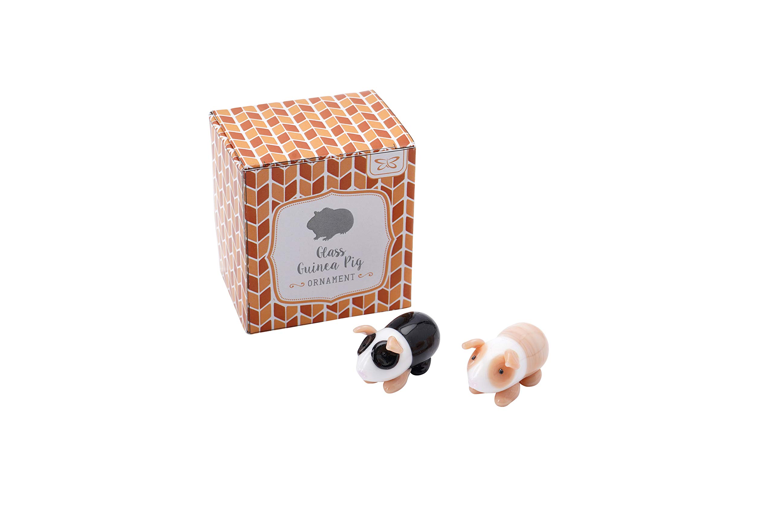 CGB Giftware | Set of 2 Glass Guinea Pig in Gift Box | Black and Brown Design as a Set | From the Artisan Glassware Collection | GB04185