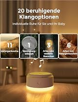Momcozy Sound Machine Baby Night Light 20 Sleep Sounds Timer Memory Portable view 2
