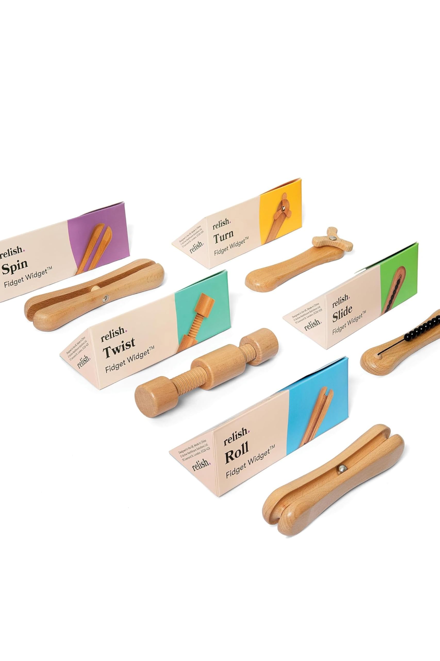 Relish - Adult Fidget Toys, Fidget Widget Wooden Toy Set – Alzheimer's & Dementia Sensory Products, Activities for Elderly/Seniors