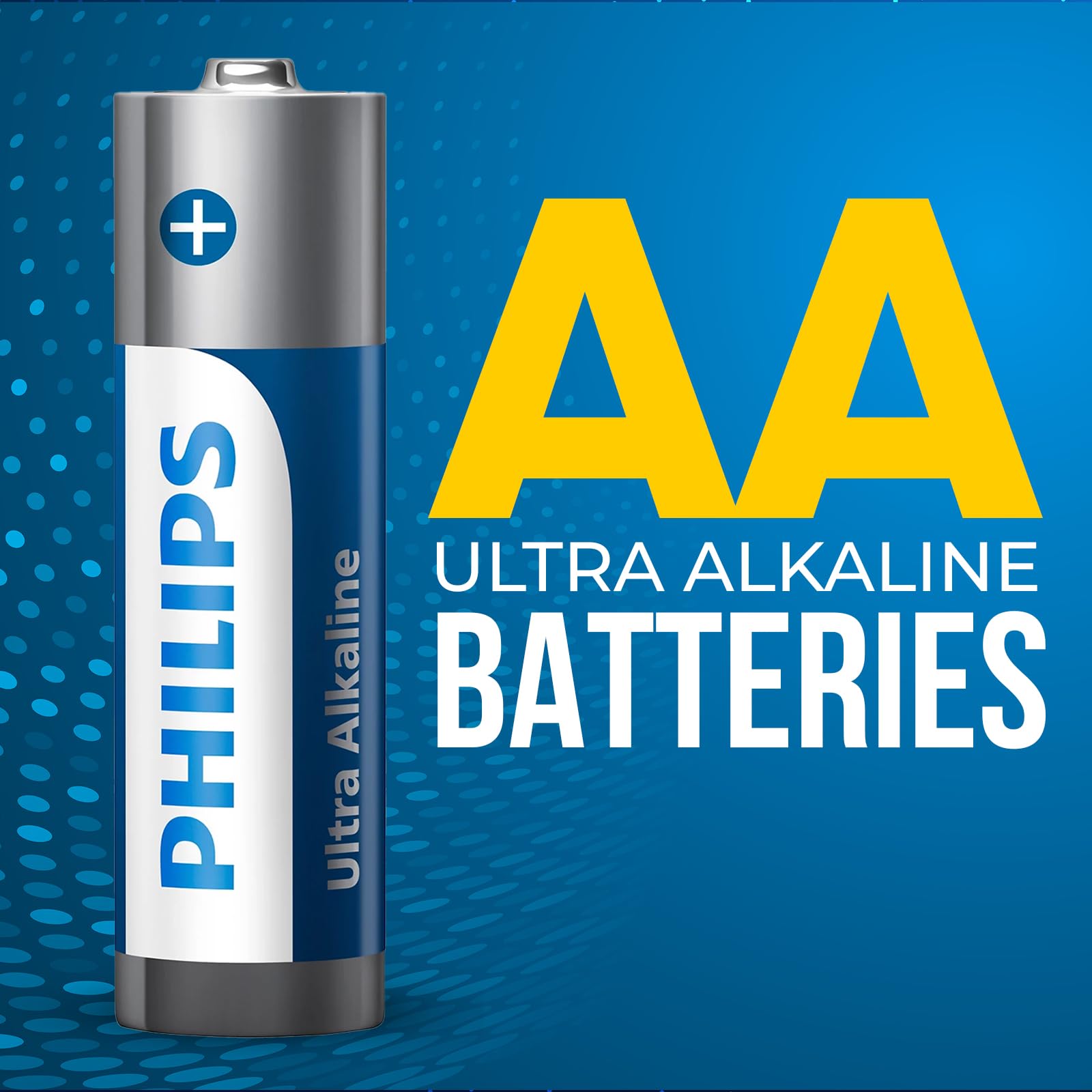 PHILIPS AA Batteries 12 Pack 1.5v Ultra Alkaline Double A Batteries, 10-Year Shelf Life, Ideal for Blink Outdoor Battery, Alarm System, Doorbell, Smoke Detector Batteries. [Non-Rechargeable]