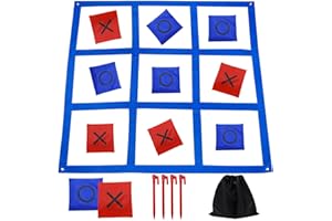 KIMICARE Giant Tic Tac Toe Game Outdoor with Bean Bag, 4ft x 4ft Large Bean Bag Tic Tac Toe Toss for Kids, Travel Beach Yard Lawn Backyard Outside Games for Adults and Family