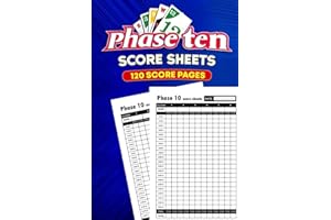 Phase 10 Score Sheets: 120 Large Pads for Phase 10 card game With Size 6 x 9 inches