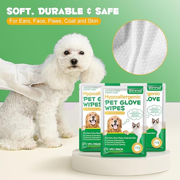 CLEANING GLOVES FOR DOG AND CATS,8PCS,CLEANER WIPES FUR PET FOR EARS, FACE, PAWS, COAT AND SKIN,NOURISH FUR COCONUT OIL GROOMING CLEANER WIPES PET BATHING GLOVES WIPES FOR DAILY CARE AND TRAVELING