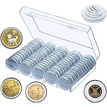 30 Pieces 40.6mm Silver Dollar Coin Holders - Round Acrylic Capsules For Silver Eagle & Commemorative Coins