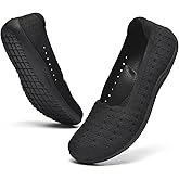 DEXJEWU Women's Wide Toe Box Flats Shoes Knit Ballet Flat Slip-on Dress Walking Comfort Shoes