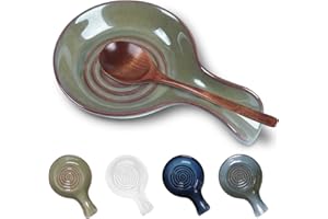 JINIHFW Spoon Rest for Kitchen, Ceramic Spoon Holder for Stove Top, Cooking Spoon Holder,Kitchen Spoon Rest,Heat Resistant Utensil Rest for Countertop, Dishwasher Safe