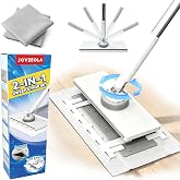 13" Wide Flat Mop with Snap-Grip Cloth Lock, Disposable Clamp Mop | Sweeper &amp; Mop Kit with Dry and Wet Multi-Surface Floor Cleaner, Includes 2 Reusable Cloths, Ideal for Hardwood, Tile Floor