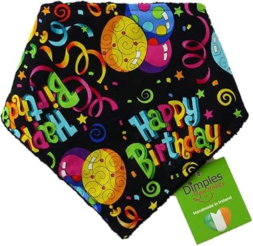 Amazon Dimples 犬用バンダナ ハッピーバースデー 小型および大型犬用の手作り40cm Dimples Sew Happy バンダナ 通販