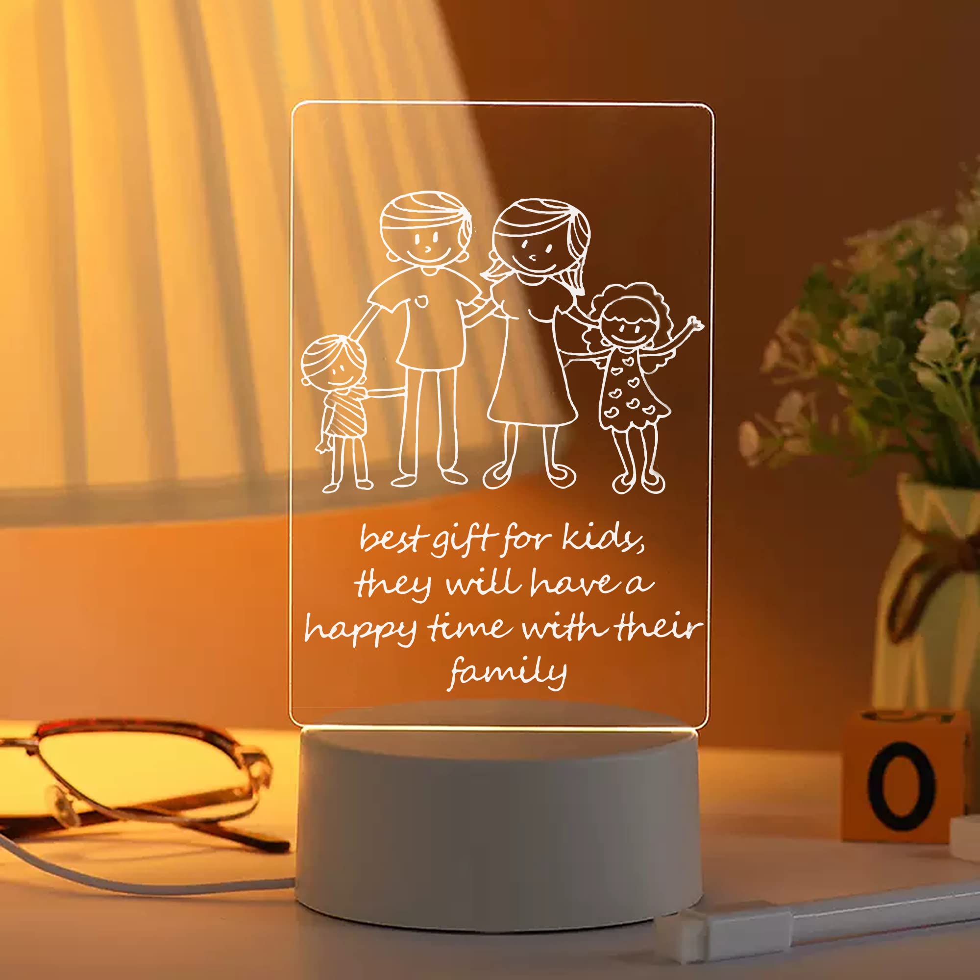 10L0L Transparent Luminous Light Acrylic Note Board Can Wipe Message Small Whiteboard Home Memo Prompt Desktop Writing Christmas Birthday Gift for Girls Gifts