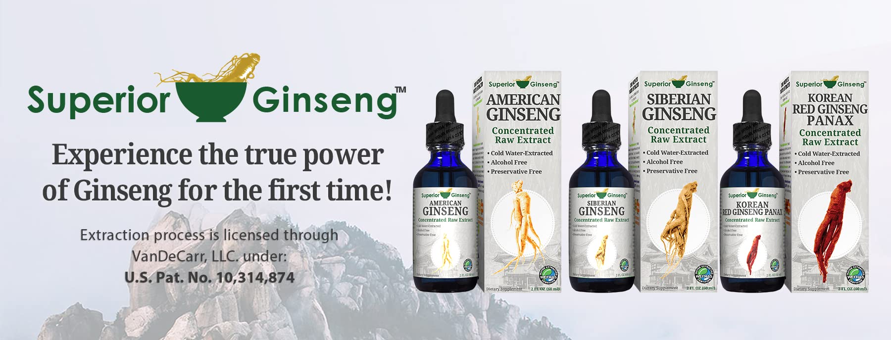 Siberian Ginseng Root Extract - Organic Ingredients & Alcohol Free - 2oz - Patented Cold Fulvic Mineral Water Extracted - Adaptogen - Immune Support for People & Pets
