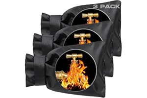 ARYITEN Outdoor Faucet Covers for Winter Freeze Protection - 3 Pack, Thickened Insulated Pipe Covers for Outside, Yard Maintenance Must Haves Reusable Waterproof Spigot Covers, 7.7" H x 5.9" W, Black