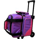 Pyramid Path Pro Deluxe Single Roller Bowling Bag With Separate Shoe Compartment (Up To US Mens Size 11), 2 Large Accessory Pockets, Padded Foam Ball Insert, Lifting Handles and Locking Square Handle
