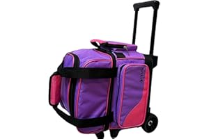 Pyramid Path Pro Deluxe Single Roller Bowling Bag With Separate Shoe Compartment (Up To US Mens Size 11), 2 Large Accessory Pockets, Padded Foam Ball Insert, Lifting Handles and Locking Square Handle