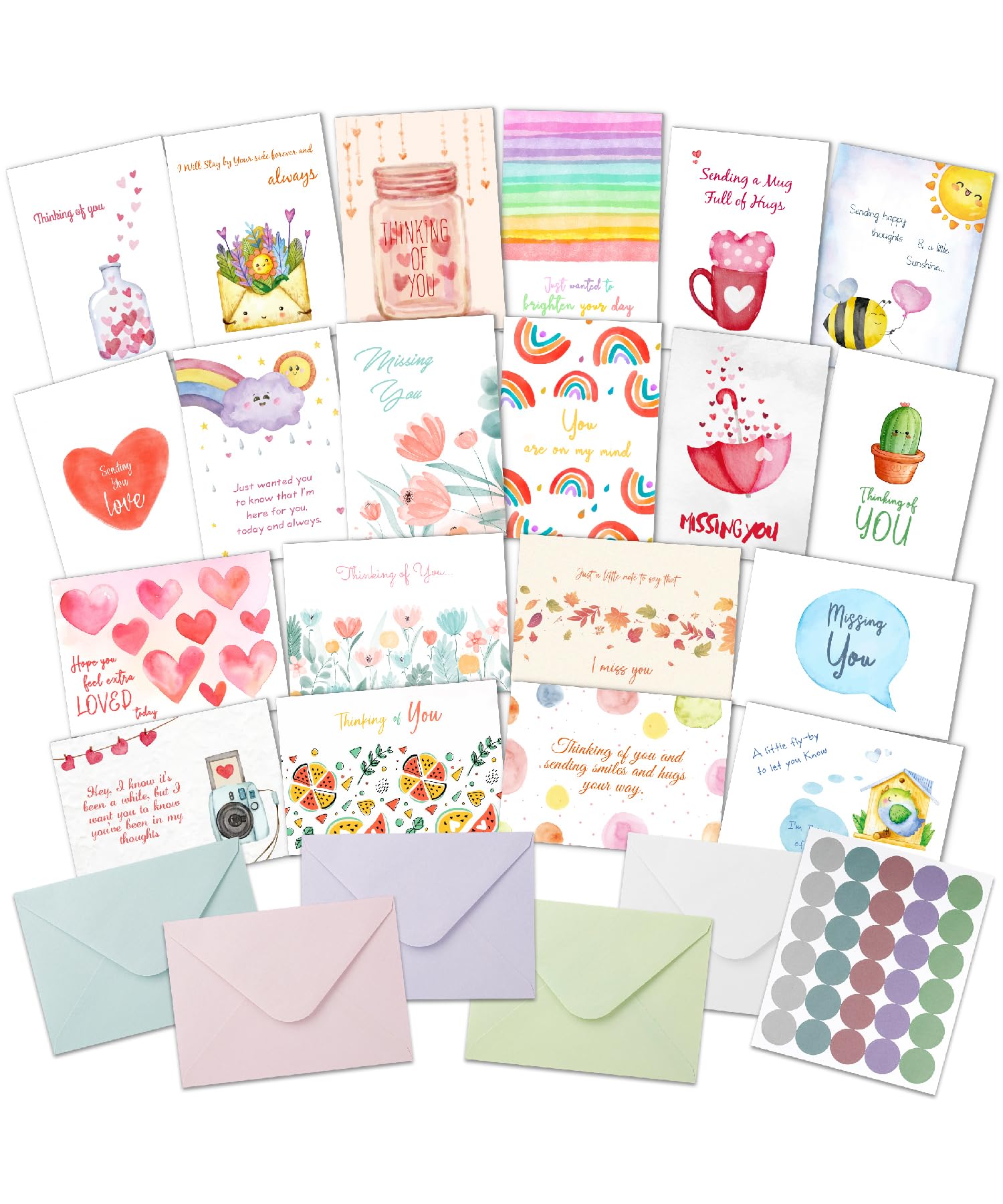 Photo 1 of Mr. Pen- Thinking of You Cards with Envelopes, 20 Unique Designs, Large 5”x7”, Thinking of You Card, Blank Inside, Greeting Cards Thinking of you, Encouragement Cards, Note Cards with Envelopes