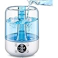 HiLIFE Humidifiers for Bedroom, 3 Times Fog Coverage, 3.2L Ultrasonic Cool Mist Humidifiers for Home Baby Nursery & Plants, Top Fill Air Humidifier Lasts Up to 35 Hours, Auto Shut-Off