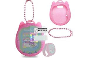 JCHPINE Silicone Case Replacement for Tamagotchi Uni, Screen Protector for Tamagotchi Uni Band Pet Accessories (Pink Silicone Case and Screen Film)