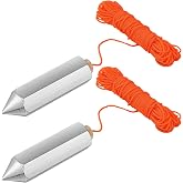 Relaxweex 2 Pcs Hexagon Steel Plumb Bob, 8 Ounce with Nylon Line | Precision Plumb for Vertical Alignment, For Construction Carpentry Masonry Work, Includes Measuring Line, Durable Steel Body