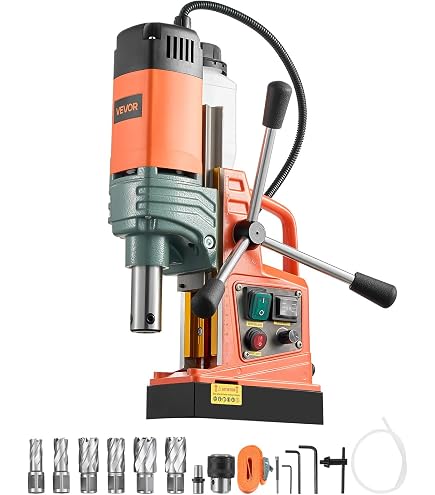 ZELCAN Mag Drill Press with 11 Core Drill Bits, 1550W Magnetic